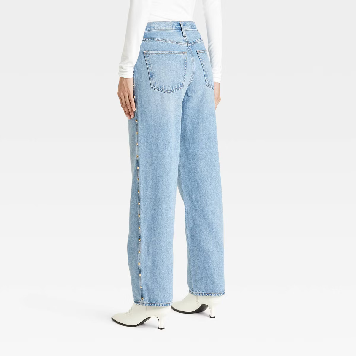 Women's Mid-Rise Studded 90's Baggy Jeans - Universal Thread™ Blue | Target