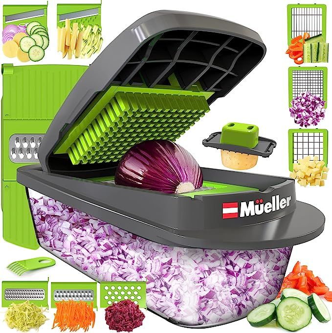Mueller Pro-Series 10-in-1, 8 Blade Vegetable Slicer, Onion Mincer Chopper, Vegetable Chopper, Cu... | Amazon (US)