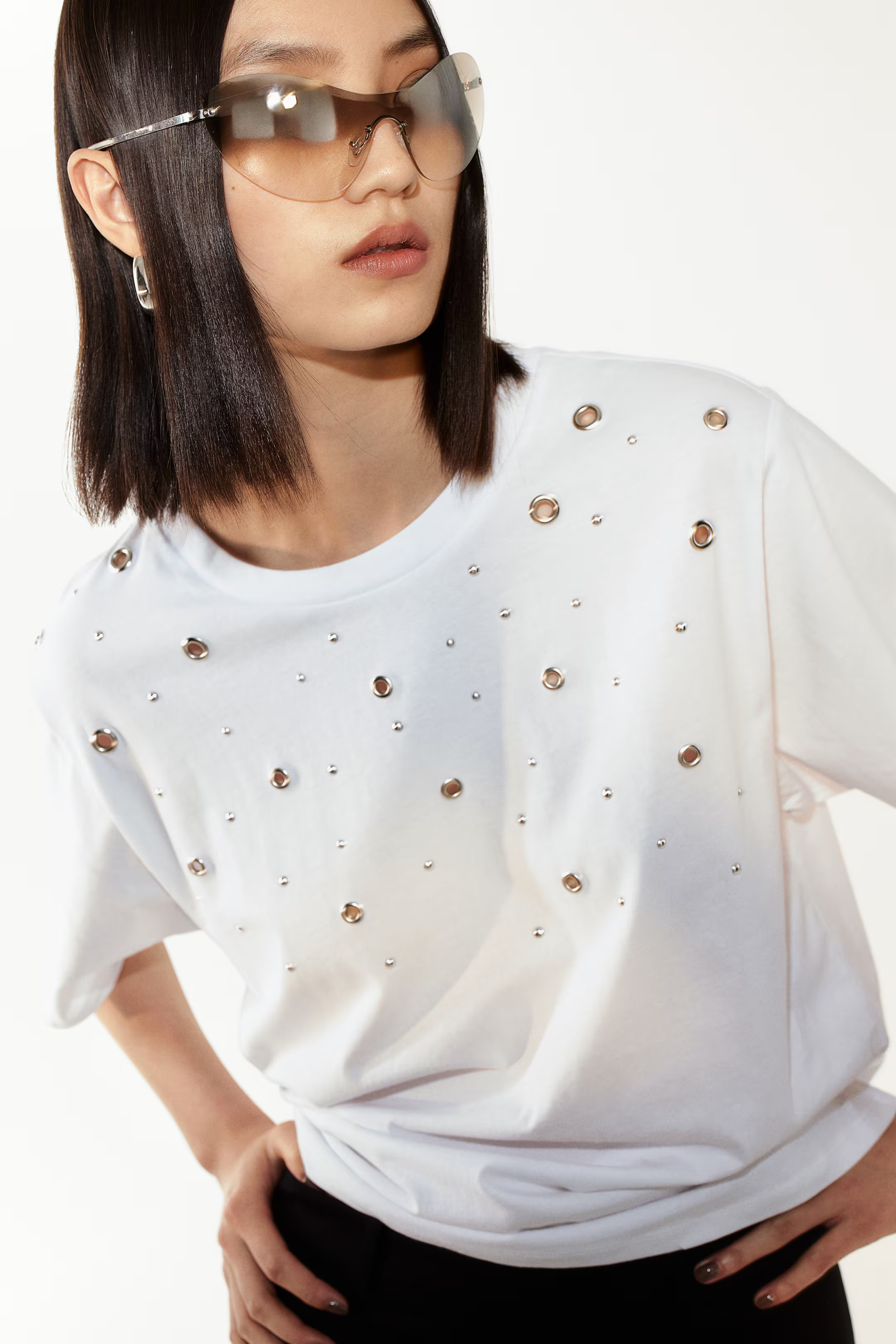 Embellished T-shirt - White - Ladies | H&M US | H&M (US + CA)