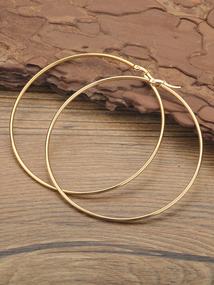 1pair Fashion Minimalist Hoop Earrings For Women For Party | SHEIN