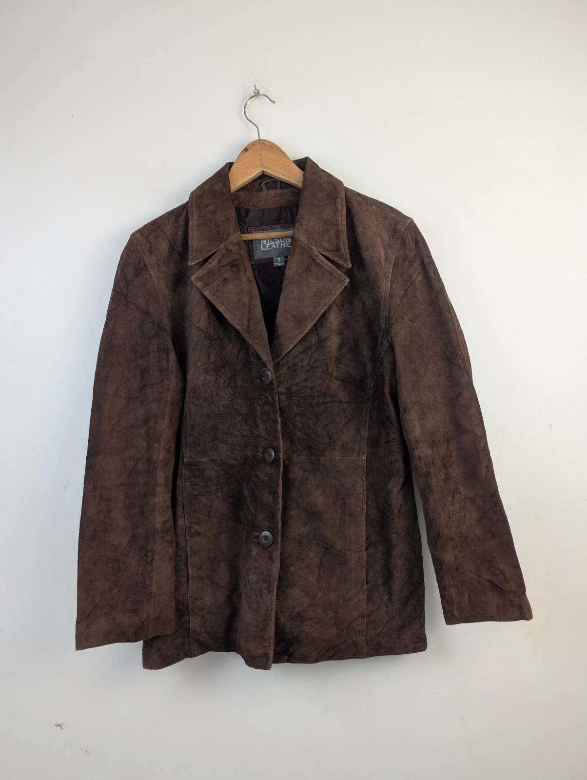 Wilson's leather Vintage y2k 90s mocha chocolate brown Suede chore Jacket S 10 | eBay UK