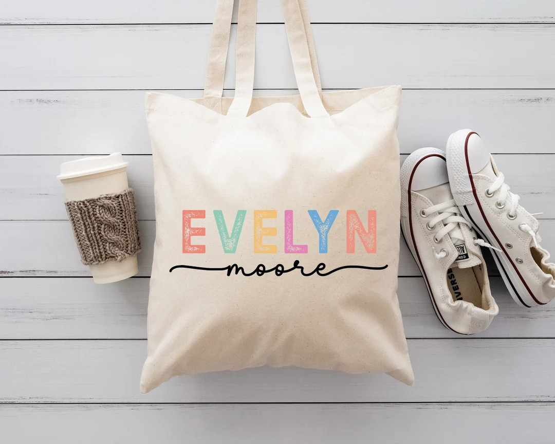 Custom Name Tote Bag, Birthday Gift Shoulder Bag, Personalized Name Bag, Customized Kids Name Tot... | Etsy (US)