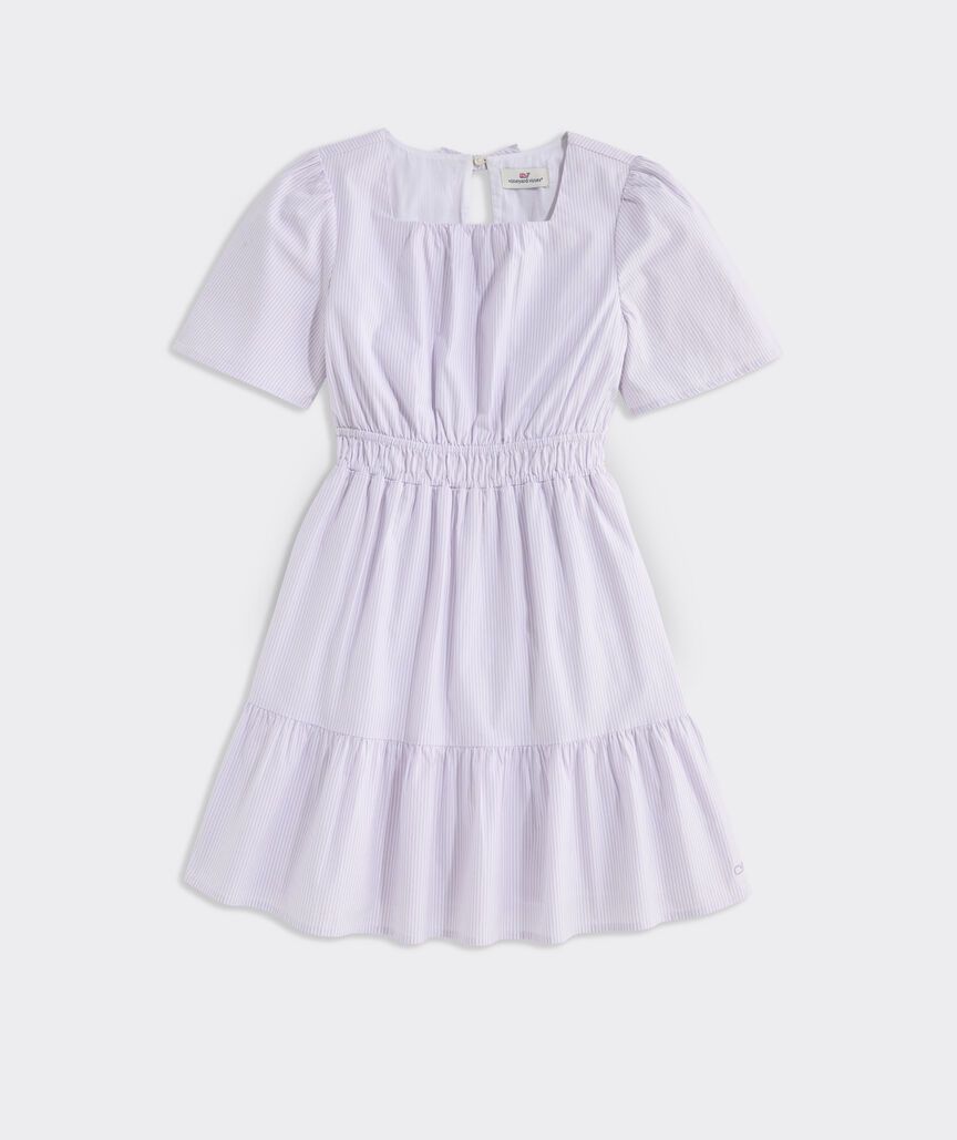 Girls' Flutter-Sleeve Poplin Dress | vineyard vines