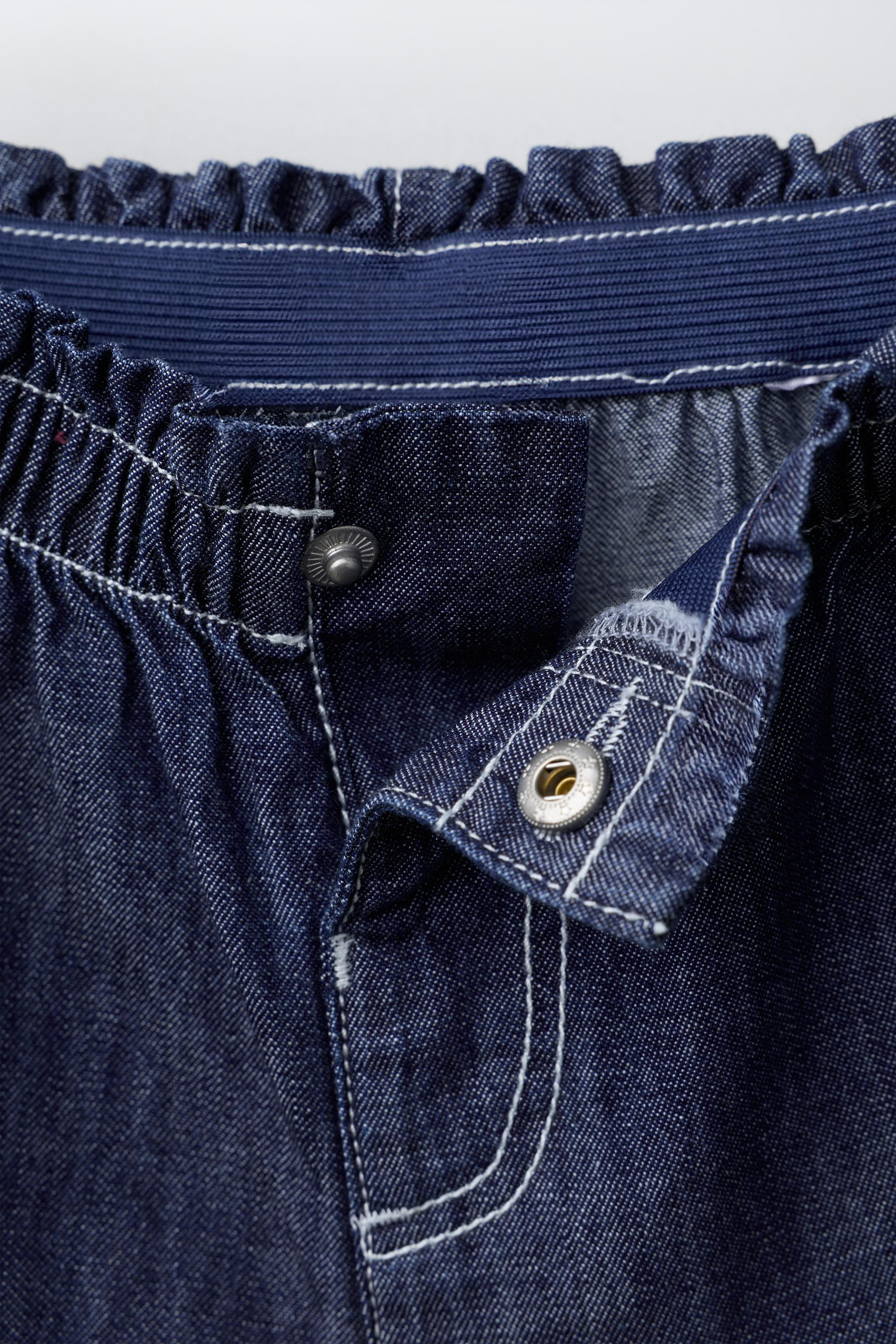 FLOWY EMBROIDERED FLORAL DENIM SHORTS | Zara US