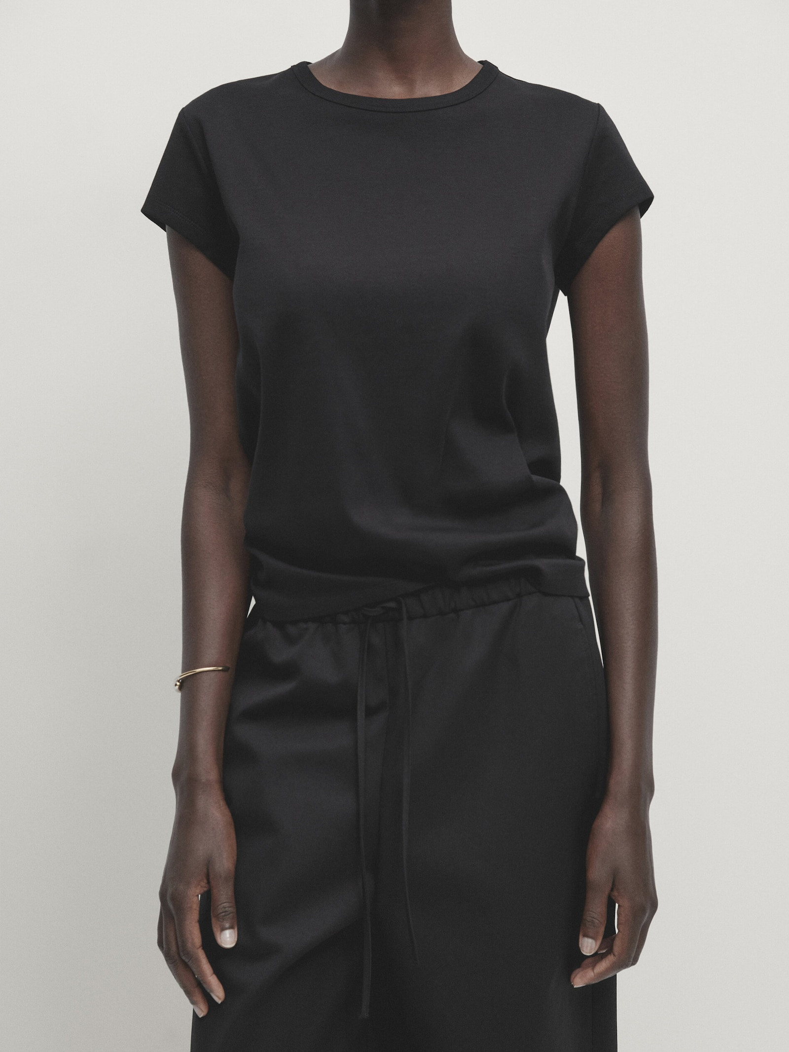 T-Shirt aus mercerisierter Baumwolle | Massimo Dutti DE