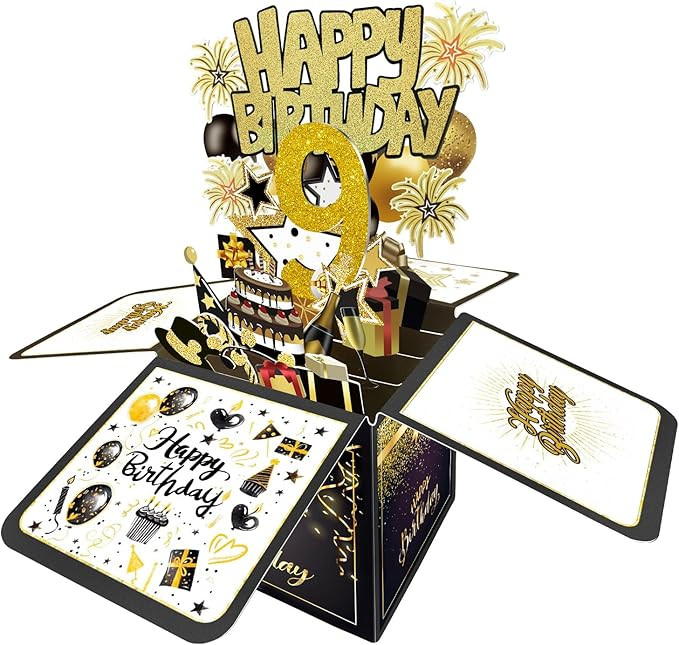 9th Birthday Card, 9th Birthday Decorations for Girls Boys, Happy Birthday 3D Cards for 9 Year Ol... | Amazon (CA)