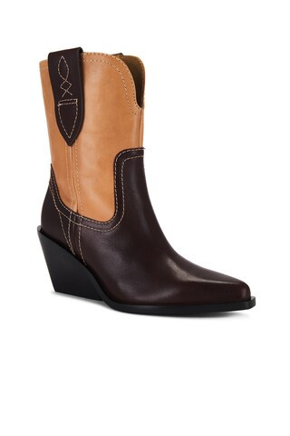 Free People Pitchfork Point Western Boot In Espresso & Camel from Revolve.com | Revolve Clothing (Global)