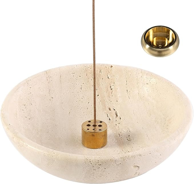 Koville Turkish Natural Travertine Incense Holder, 6" Incense Holders for Sticks, Sturdy Incense ... | Amazon (US)