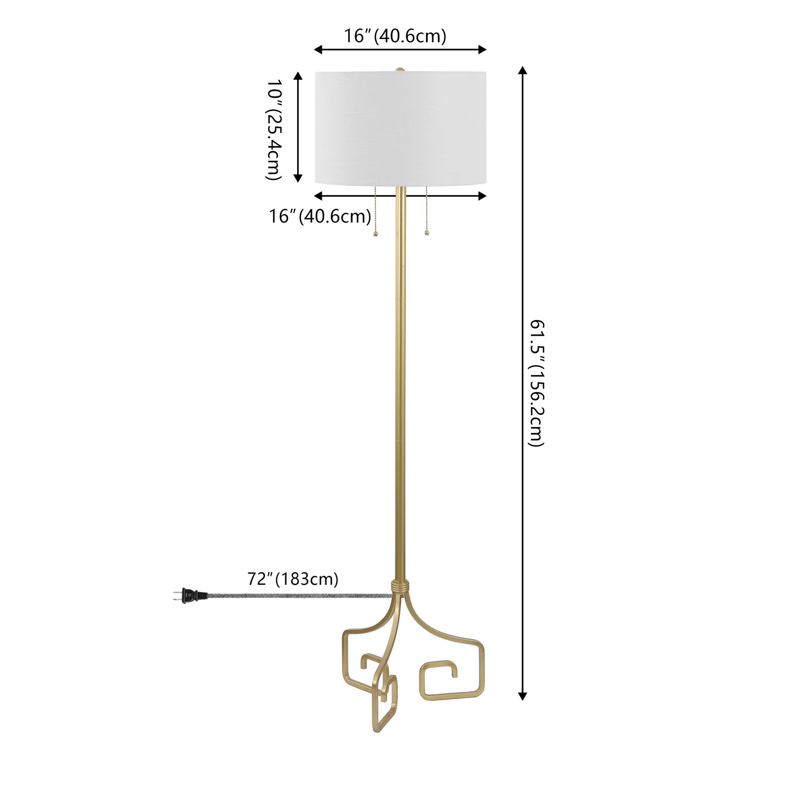 Kenmore 61.5'' Gold Leaf Traditional Floor Lamp | Wayfair North America