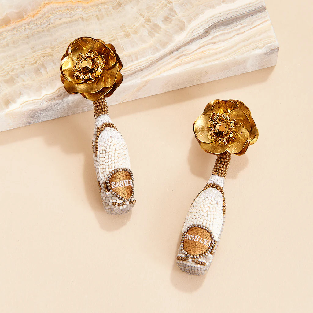 Prosecco Earrings Gold | Mignonne Gavigan