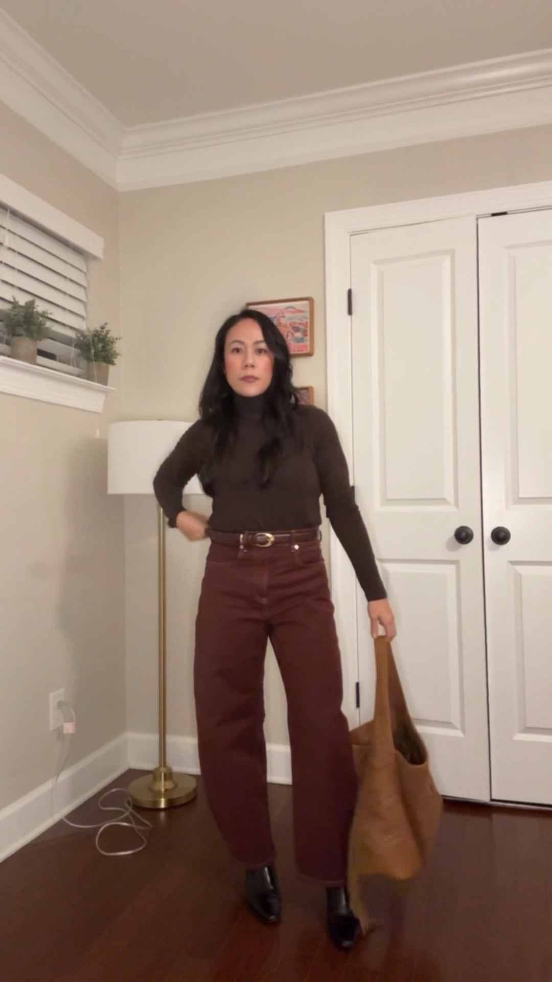 Size S in the Oak + Fort shirt. TTS. Everlane jeans are 26. Very high waisted. It works for me because I’m short legged with a long torso, but it might be a bit high for people with a short torso  

#LTKootd #LTKSeasonal #LTKPetite