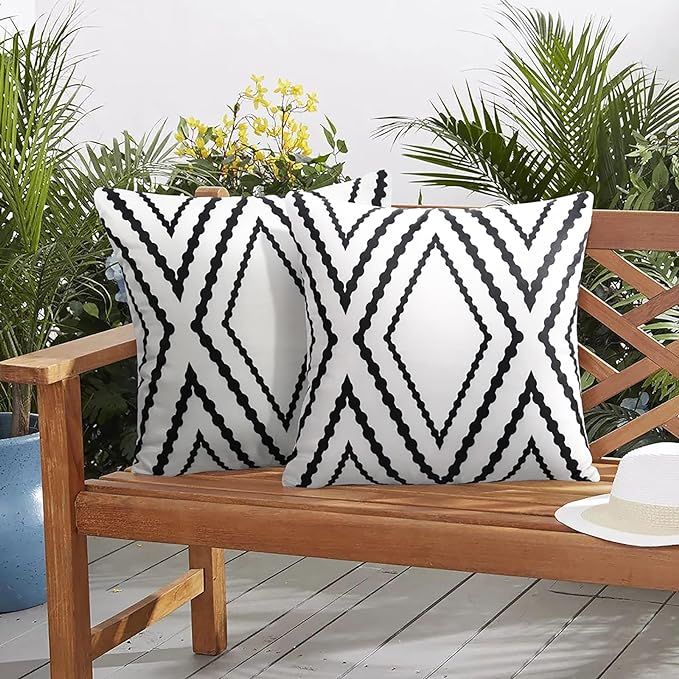Adabana Outdoor Waterproof Throw Pillow Covers 20 x 20 Pack of 2 Decorative Pillows Cases for Pat... | Amazon (US)