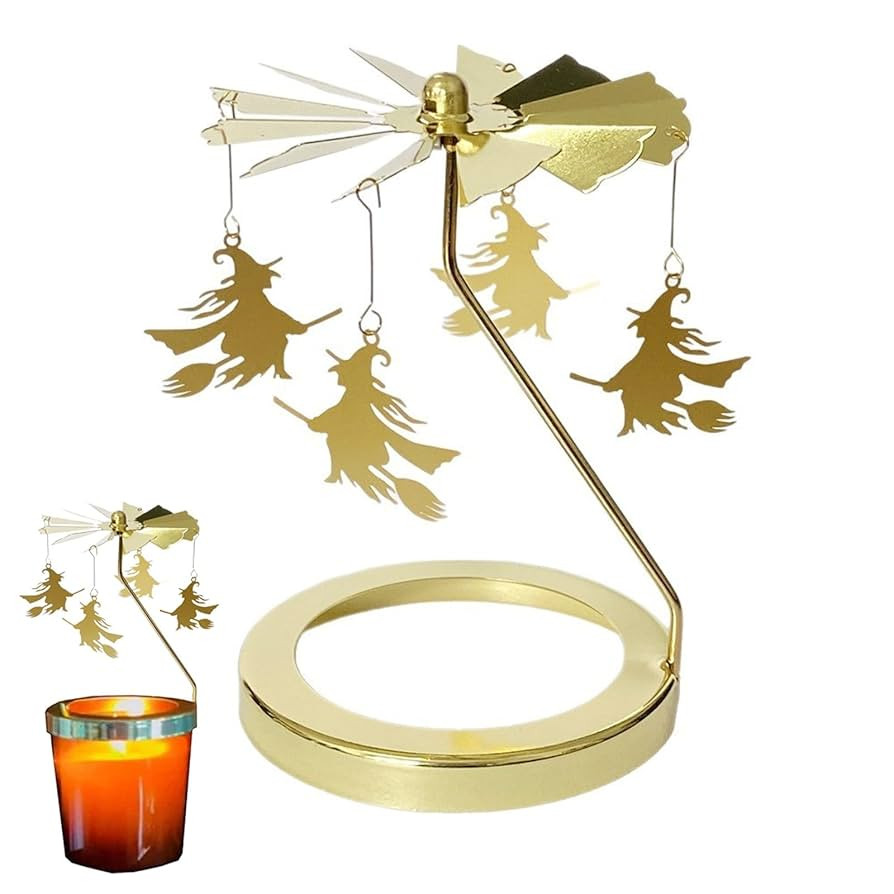 Teelicht Karussell Teelichthalter Gold Teelichtglas Rotierender Kerzenhalter Eisen Metall Kerzens... | Amazon (DE)