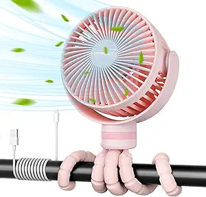 Momcozy 8000mAh Portable Stroller Fan, 27H Ultra-long Battery Life Detachable 4 Speed 360°Rotate... | Amazon (US)