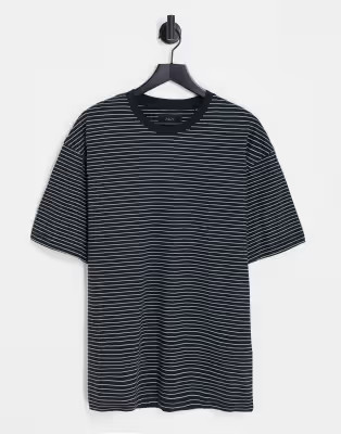 ADPT oversized boxy fit T-shirt in black stripe | ASOS (Global)