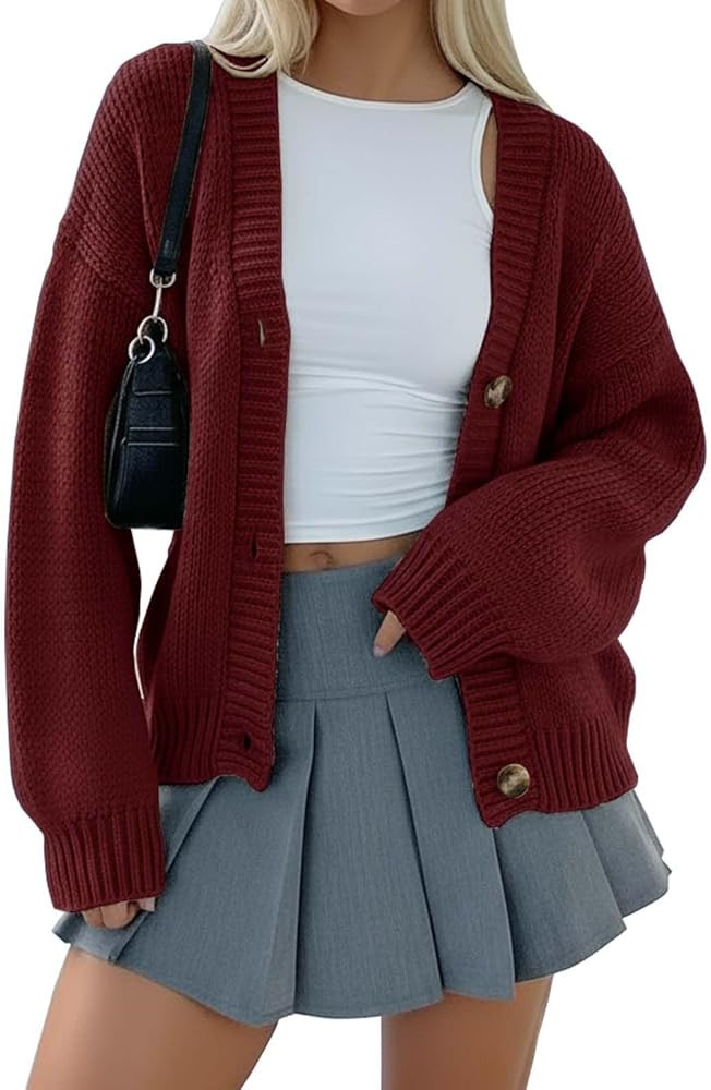 Arolina Cardigan Sweaters for Women Chunky Knit Long Sleeve Button Down Sweater 2025 Fall Trendy ... | Amazon (US)