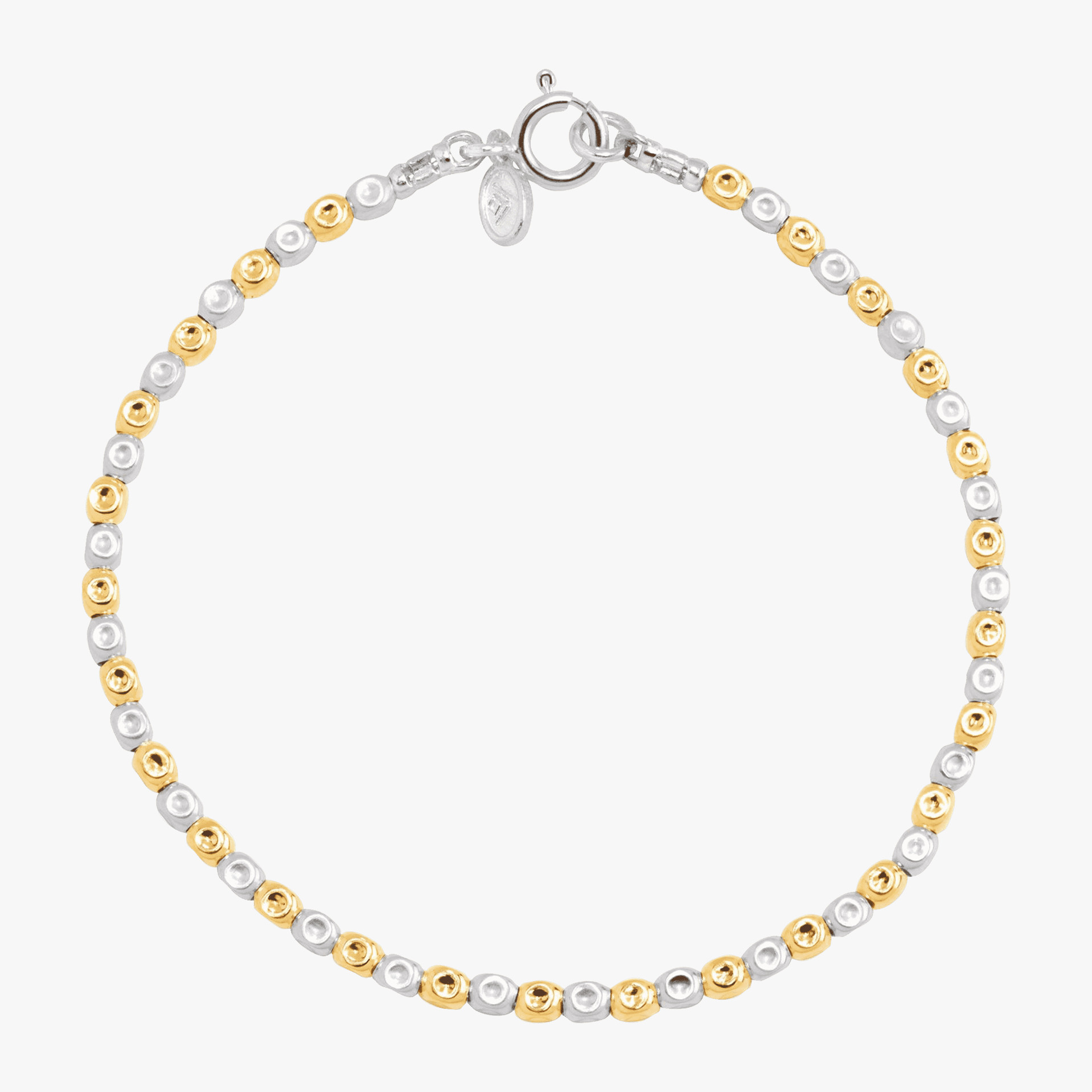 Silpada 'Lula' Beaded Bracelet in Sterling Silver & 18K Gold Plate, 7.5" (2.4mm) | Silpada | Silpada