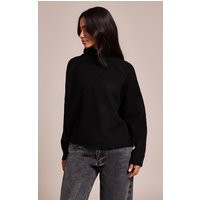 Petite Black Knit Turtleneck Sweater | PrettyLittleThing US