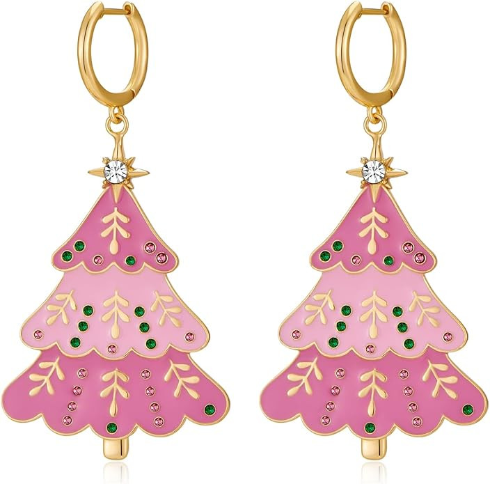 Christmas Earrings for Women - Gingerbread Man, Trees, Bow, Candy, Snowflake, Reindeer & Colorful... | Amazon (US)