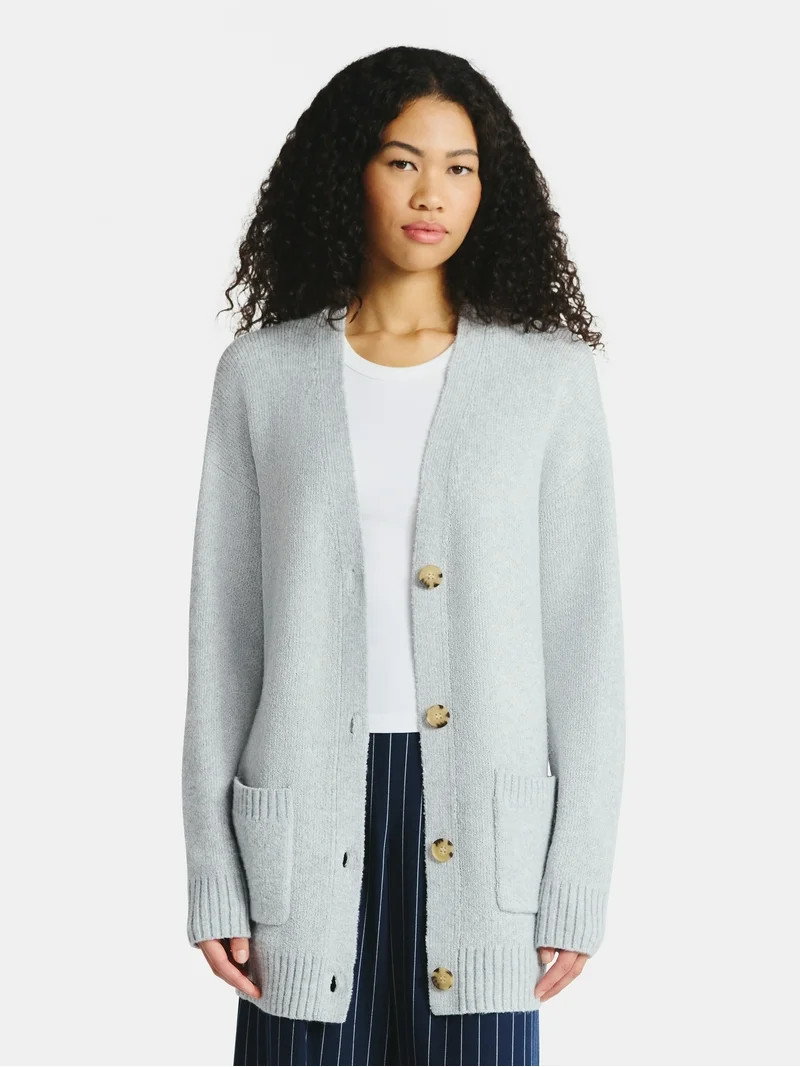 No Boundaries Button-Front Grandpa Cardigan, Women's | Walmart (US)