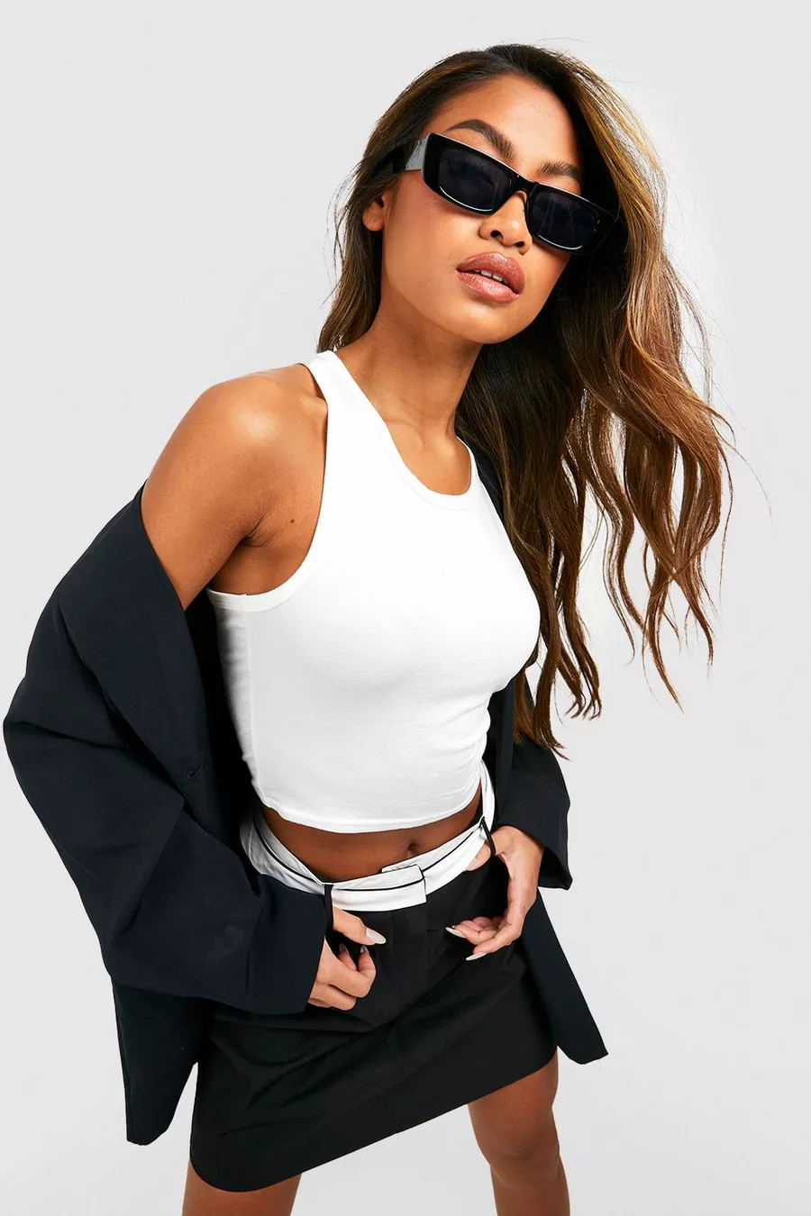 Ecru Racer Crop Top | Boohoo.com (UK & IE)