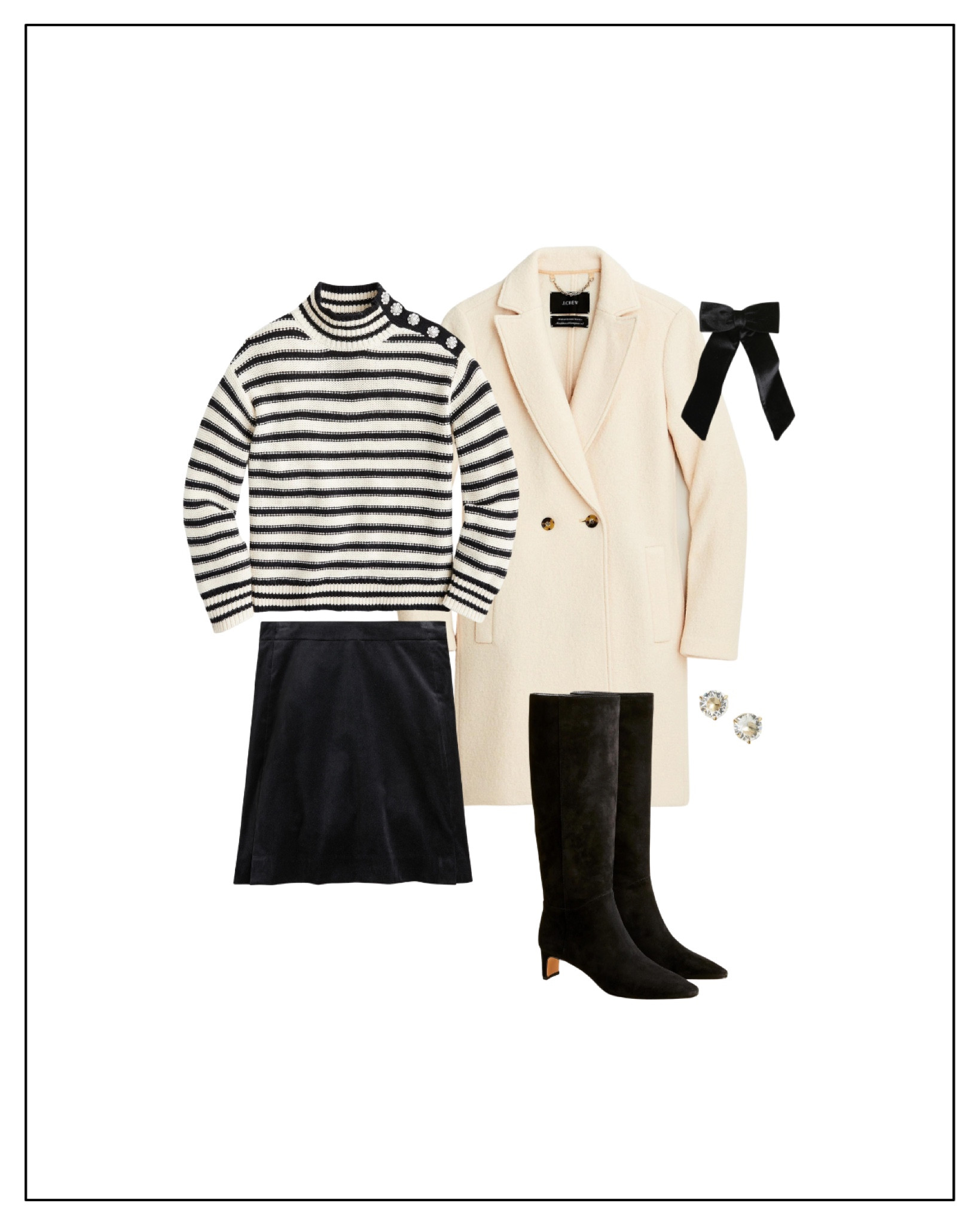 Holiday party outfit ideas, holiday outfit, turtleneck sweater, velvet skirt, coat, knee-high boots, Thanksgiving outfit

#LTKstyletip #LTKHoliday #LTKSeasonal