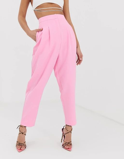 ASOS DESIGN extreme tapered 80s pants in candy pink | ASOS US