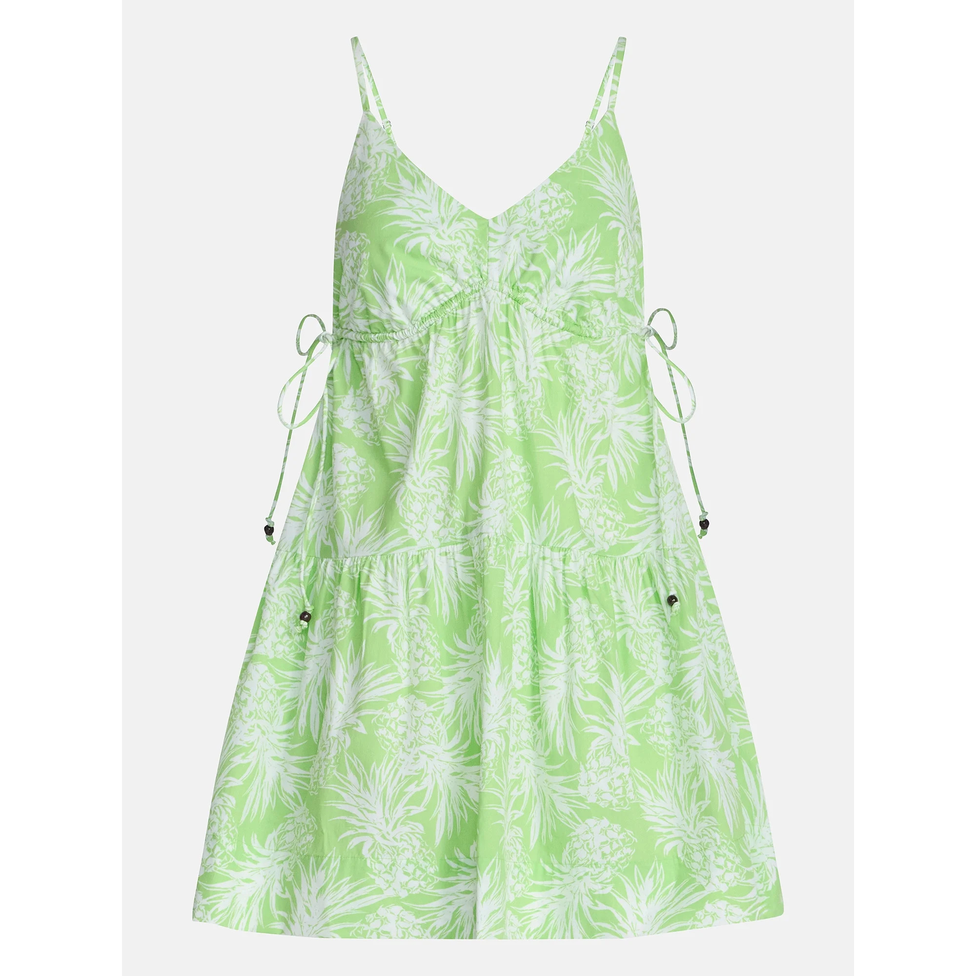 Free Assembly Women's Tiered Sleeveless Cotton Mini Dress with Side Ties, Sizes XS-XXL | Walmart (US)