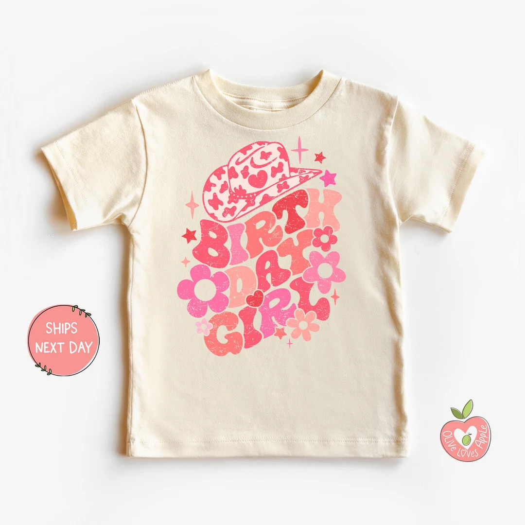 Olive Loves Apple Birthday Girl Cowgirl Hat Birthday Shirt for Toddler Youth Baby Girls for Groov... | Etsy (US)