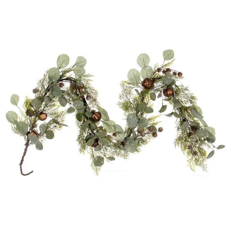 Vickerman 5' Artificial Winter Cedar, Pinecone, Eucalyptus, and Brown Jingle Bell Garland - Walma... | Walmart (US)