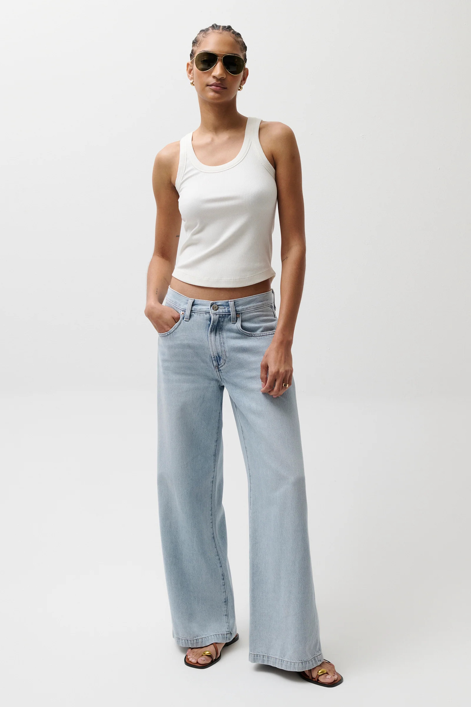Jadyn Low Slung Palazzo Jean - Chateau | Pistola Denim