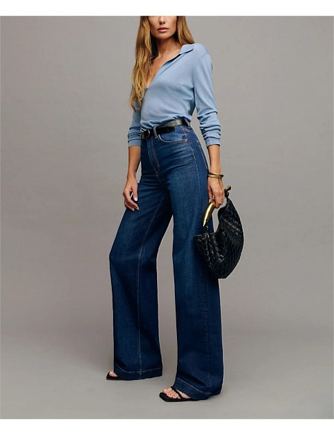BEX SUPER STRETCH HIGH RISE WIDE LEG JEANS | David Jones (Australia & New Zealand)