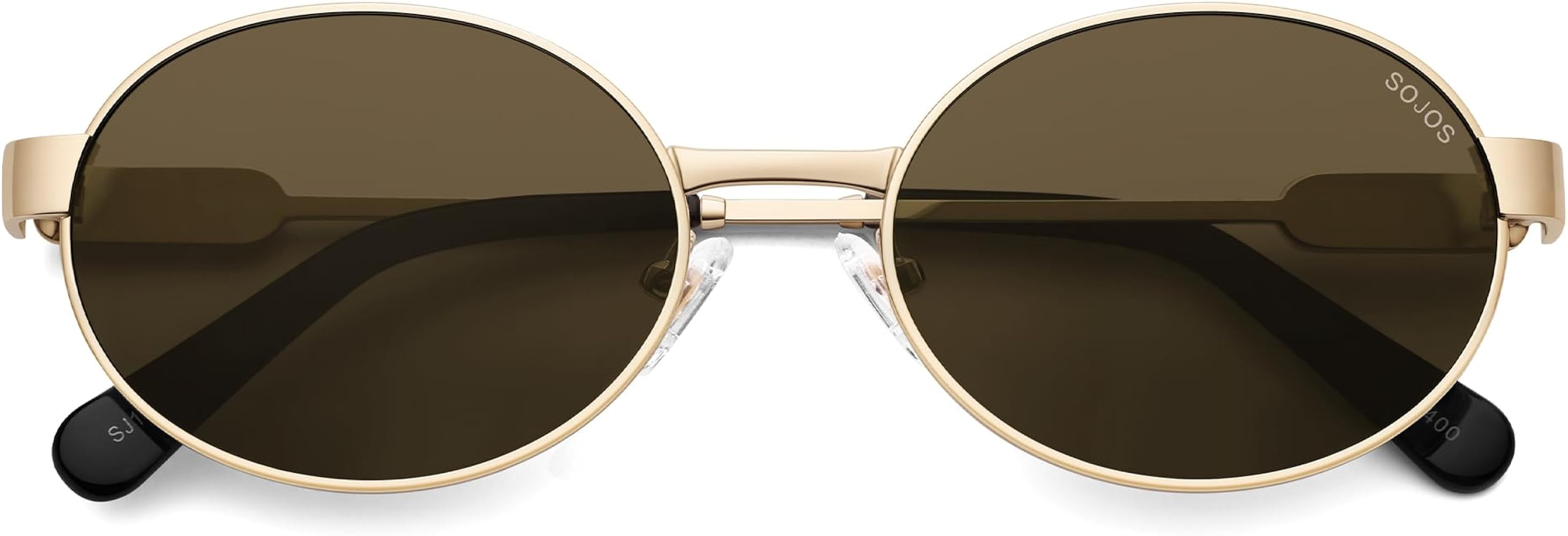 SOJOS Retro Oval Polarized Sunglasses Womens Men,Trendy Round 90s Shades SJ1281 | Amazon (US)