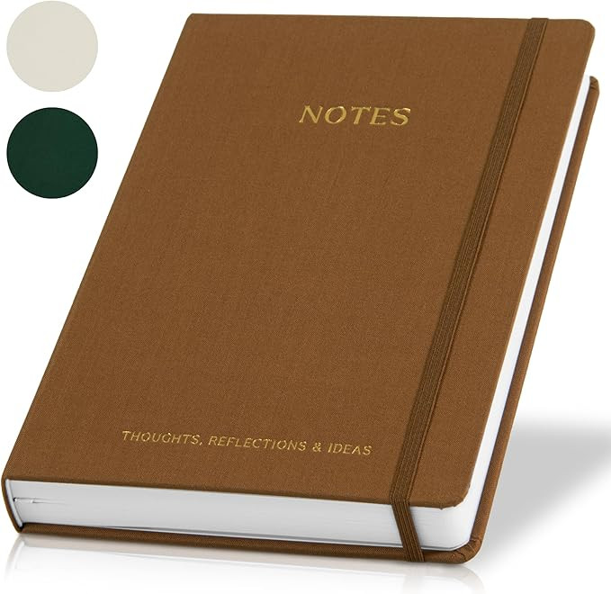 ZICOTO Aesthetic Thick Notebook Journal For Women 7" x 10" - Modern Linen Hardcover Note Book Wit... | Amazon (US)