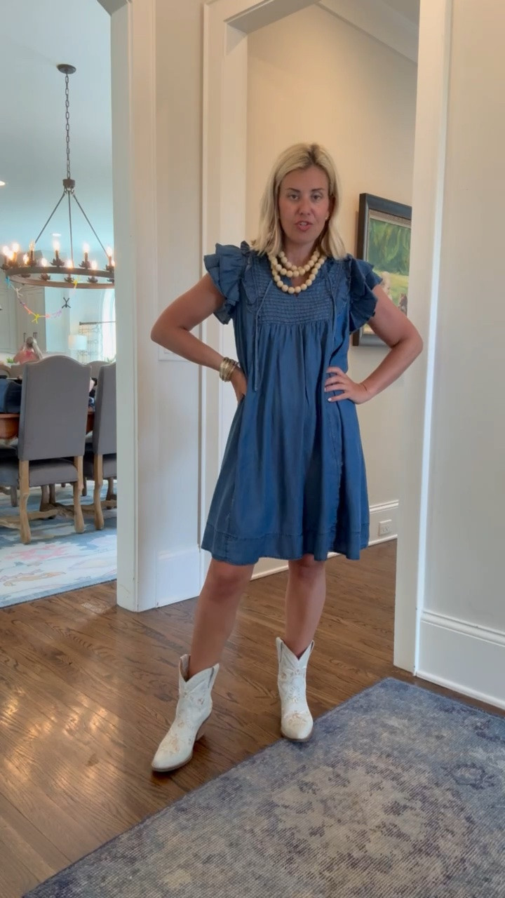 Great chambray dress and booties for the win! 
Dress - small (runs big)
Boots - 8 
Codes:
Allie + Bess - Catherine20 on my bracelets

#LTKdayinmylife #LTKootd #LTKmomlife

#LTKdayinmylife #LTKmomlife #LTKOver40