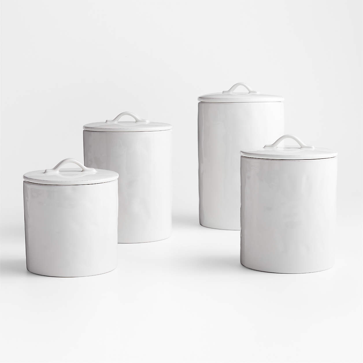 Marin Medium White Stoneware Canister + Reviews | Crate & Barrel | Crate & Barrel