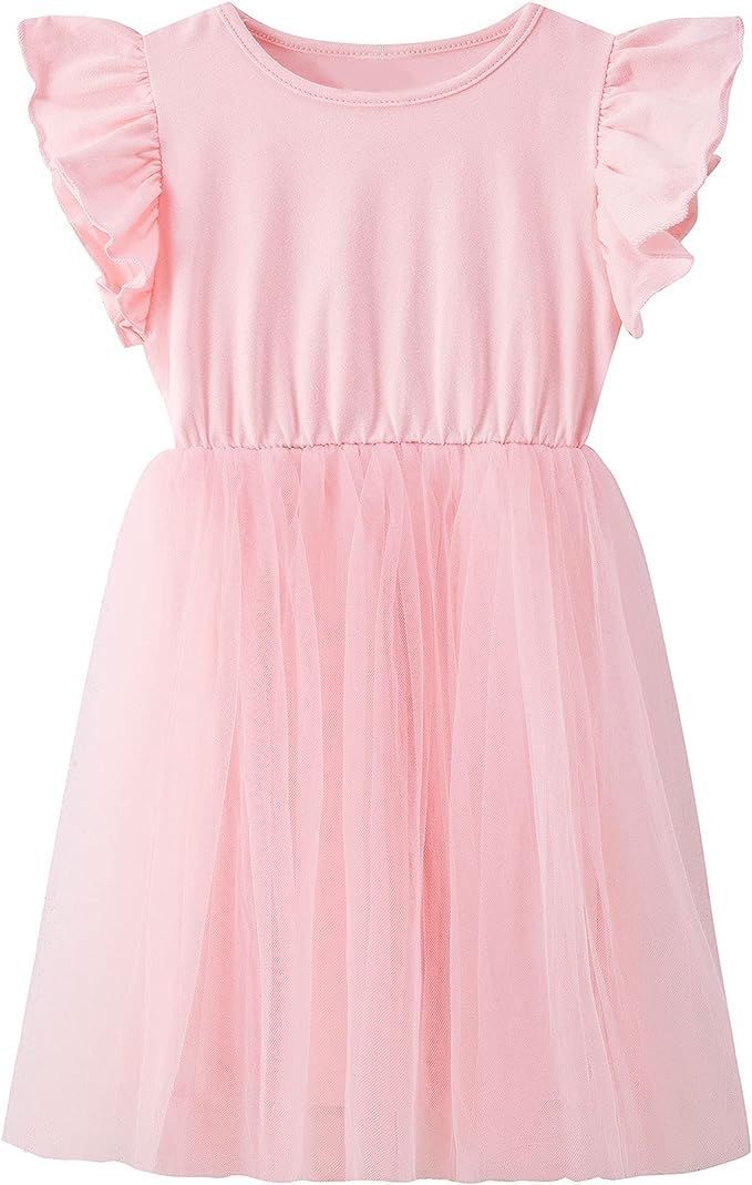 TWKIOUE Toddler Baby Girl Tutu Tulle Dress Sleeveless Fluffy Cute Party Sundress | Amazon (US)