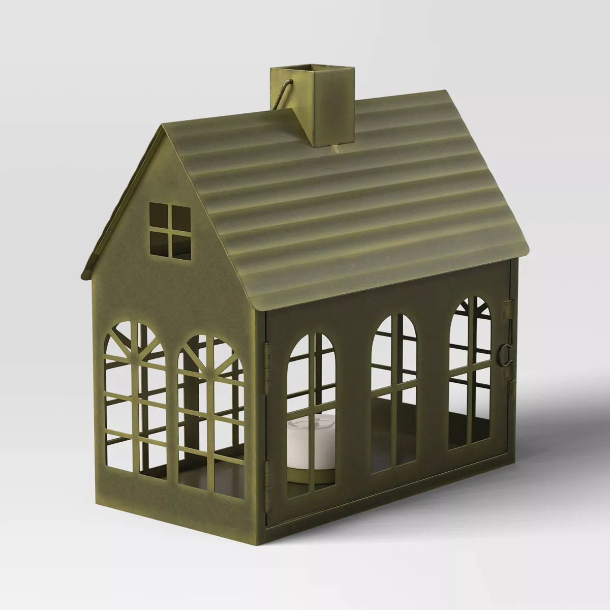 8.25"x4.25" Tealight Metal House Christmas Lantern Candle Holder Bronze - Wondershop™ | Target