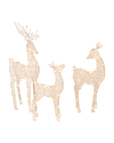 Set Of 3 Outdoor Safe Led Reindeer | TJ Maxx