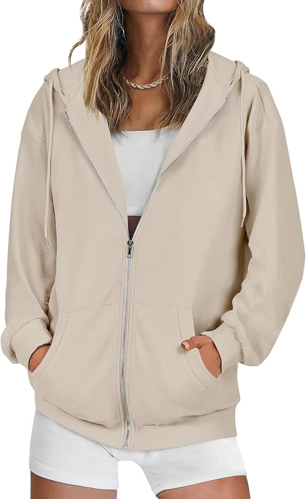 ANRABESS Womens Oversized Zip Up Hoodies Long Sleeve Fall Casual Sweatshirts Jacket Trendy Y2k Ho... | Amazon (US)