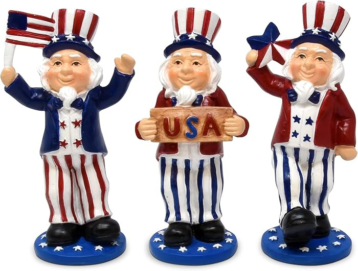 Gift Boutique Uncle Sam Figurines Patriotic Decor Set 3pcs USA Statue 4th of July Independence Da... | Amazon (US)