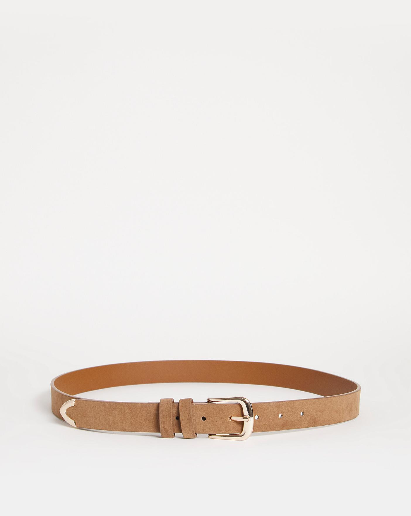 Tan Faux Suede Effect Narrow Belt | JD Williams (UK)