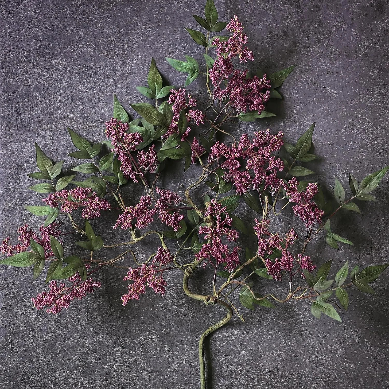 Trinx 36" Extra Long Artificial Nandina Berry Sprays 4 Pack, Dusty Plum Fake Berry Branches with Naturally Curved Stems, Faux Greenery Floral Picks for Vase Table Centerpiece Decor | Wayfair | Wayfair North America