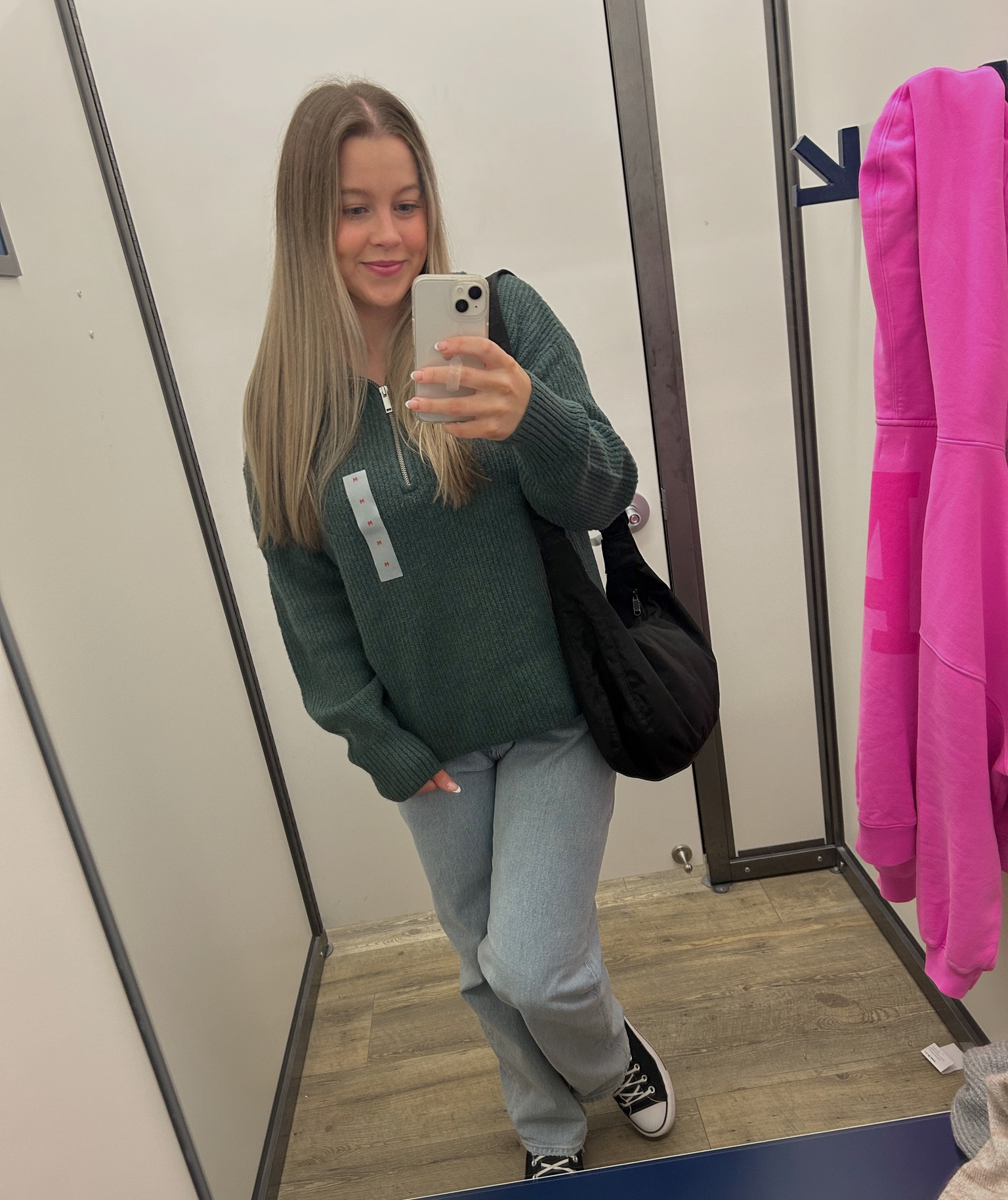 Half zip in Jade color, wearing size medium. Use code: HURRY to save 30% off online! 
Wearing size 29 short in the jeans (they run a little long, I’m 5’5.5”)

#LTKSeasonal #LTKstyletip #LTKHolidaySale