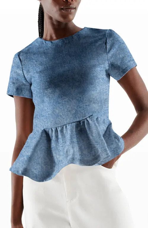 AS by DF Dominga Denim Top at Nordstrom, Size X-Small | Nordstrom