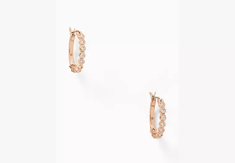 Kate Spade Full Circle Huggies, Clear/Rose Gold | Kate Spade Outlet