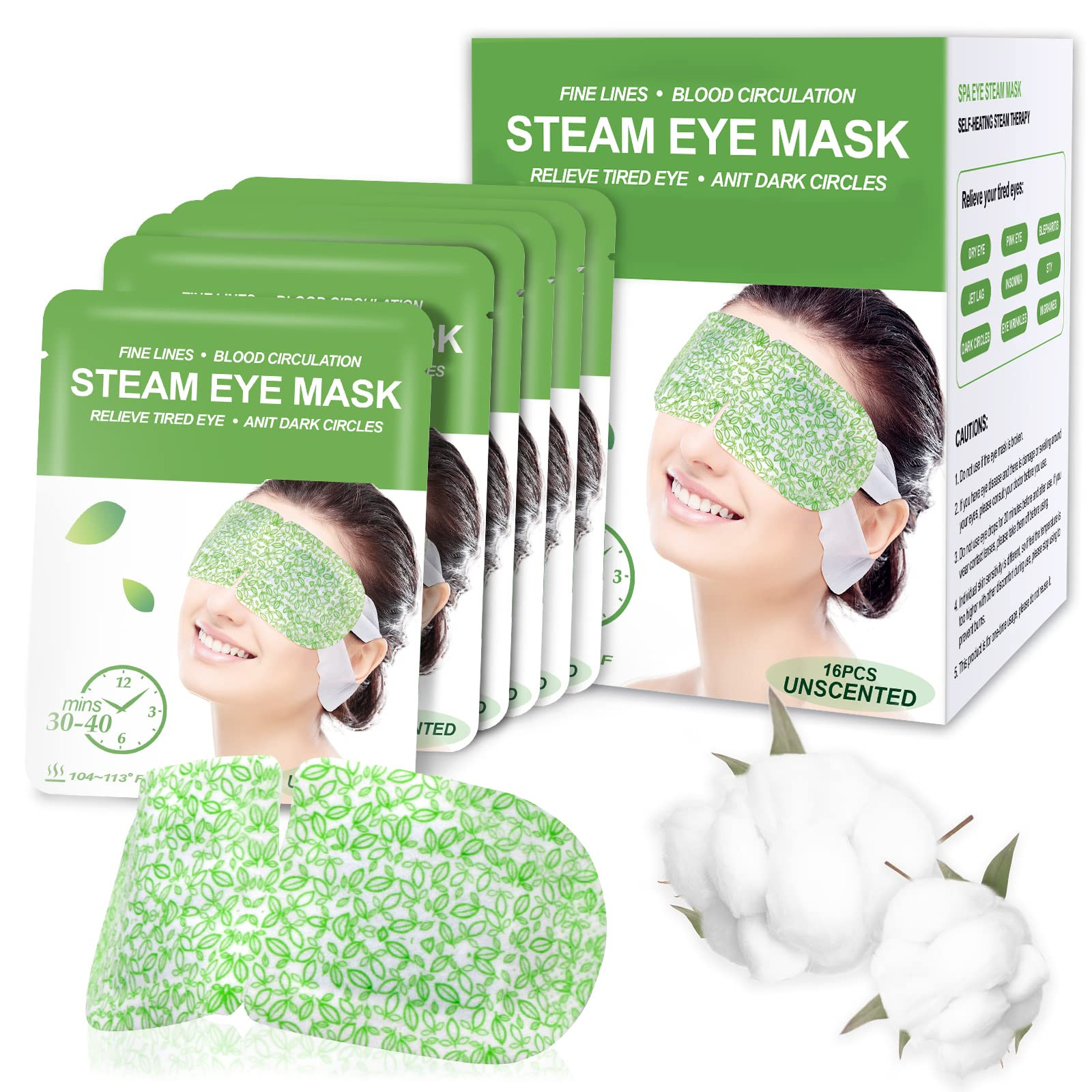 16 Packs Steam Eye Masks for Dry Eyes, Self Heating Warm Compress for Eyes Fatigue & Puffiness Re... | Amazon (US)