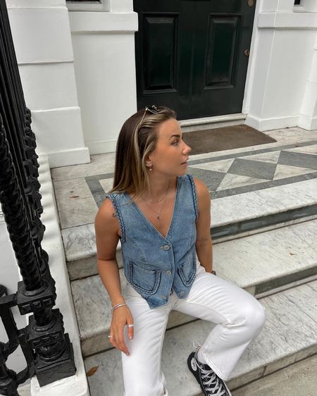 Denim waistcoat styled with white favourite cut jeans from and other stories which are my FAVOURITES 

#LTKeurope #LTKfindsunder50 #LTKstyletip