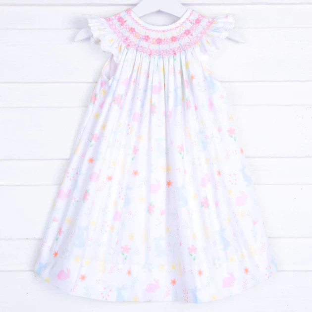Bunny Meadow Geometric Smocked Dress | Classic Whimsy