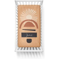 Personalized Crib Sheet With Name // Earth Tone Nursery Texture Sun Boho Chic 100% Made in Usa | Etsy (US)